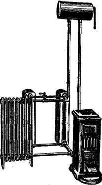 схема місцевої системи водяного опалення