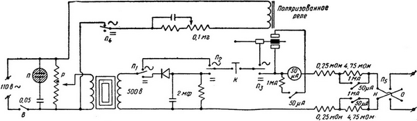 схема апарату для электроодонтодиагностики (ЭДАР)
