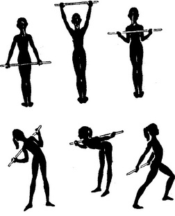 вправи з гімнастичною палицею